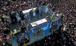 Les funérailles du général Soleimani, en Iran, le 7 janvier 2020.