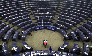 Le Parlement européen de Strasbourg durant le discours d'Ursula von der Leyen, mercredi.