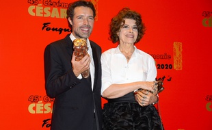 Nicolas Bedos et Fanny Ardant pendant les César 2020