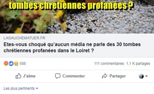 La publication Facebook appelant à partager « massivement » cette fausse information sur un prétendu silence médiatique.