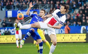 L'attaquant du PSG Zlatan Ibrahimovic, le 8 mars 2014 à Bastia.