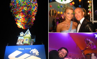 Jean-Claude Jitrois et Sarah Marshall étaient de la partie lors de la fête d'ouverture organisée par Pixar à Cannes, le 13 mai 2009.