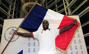 Teddy Riner, porte-drapeau des sportifs français aux Jeux olympiques de Rio, le 24 juillet 2016.