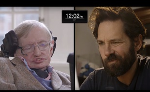 Stephen Hawking face à l'acteur Paul Rudd.