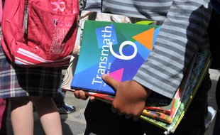 Illustration rentrée scolaire au collège et manuels.
