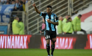 Nkoudou a marqué lors de Nantes-OM, le 1er novembre 2015.