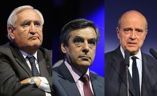 Montage: Jean-Pierre Raffarin, François Fillon et Alain Juppé.