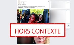 L'image du haut montre une manifestante en Espagne en 2012.
