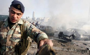 Une bombe a explosé dans un quartier chrétien de Beyrouth le 25 janvier 2008.