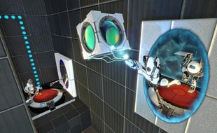 Dans le mode coopération de « Portal 2 », chaque joueur incarne un robot.