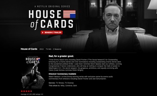 La série «House of Cards», sur Netflix.