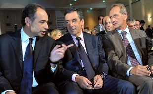 Jean-François Copé, François Fillon et Gérard Longuet au Touquet le 25 septembre 2009