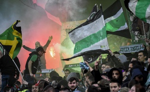Le kop sud stéphanois, ici lors du match ASSE-PSG (0-1) en février.