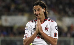 Zlatan Ibrahimovic après son explusion contre la Fiorentina, le 10 avril 2011 à Florence.