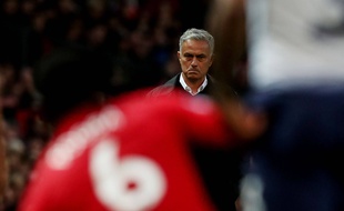 José Mourinho abattu lors de Manchester United-Tottenham (0-3), le 27 août 2018.
