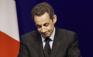Nicolas Sarkozy le 22 avril 2012, à la Mutualité.