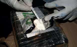 Illustration d'une découverte de cocaïne dans un cargo.