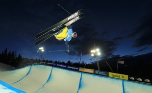 La spécialiste française du ski half-pipe, Marie Martinod, lors d'une compétition à Copper Mountain le 19 décembre 2013