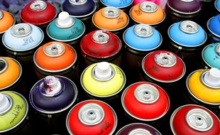 Des bombes de peinture. Illustration.