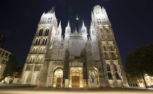 La façade de la cathédrale de Rouen (Seine-Maritime)