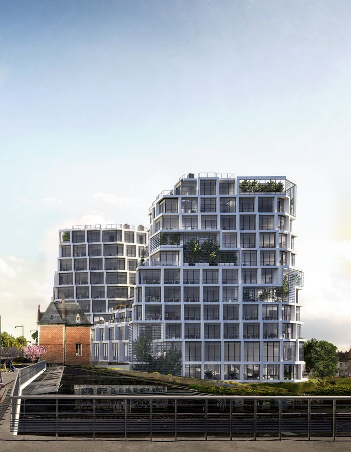 Le futur siège de la société Samsic sera situé au-dessus des voies ferrées. La maison de l'Octroi située à côté sera conservée. 
