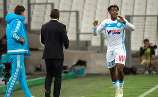 Michy Batshuayi lors de la réception de Reims à Marseille le 7 mai 2016