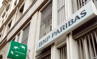 Photo d'archives d'une agence bancaire BNP Paribas à Paris, le 31 janvier 2008