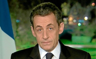 Nicolas Sarkozy lors de ses vœux aux Français samedi 31 décembre 2011.