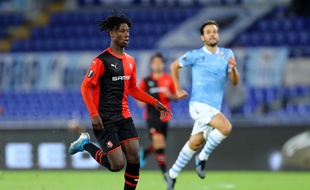 Eduardo Camavinga lors du match de Ligue Europa face à la Lazio, à Rome, en octobre 2019.