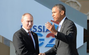 Vladimir Poutine accueille Barack Obama le 5 septembre 2013 au sommet du G20 à Saint-Pétersbourg