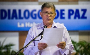 Rodrigo Granda, commandant des Farcs, lors des pourparlers de paix à la Havane le 25 mars 2014
