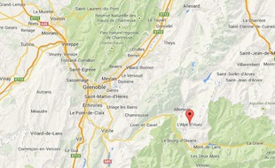 Carte de localisation de l'Alpe d'Huez dans l'Isère (38).
