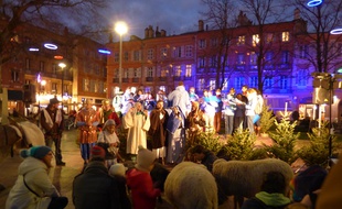 La traditionnelle crèche vivante de la place Saint-Georges à Toulouse.