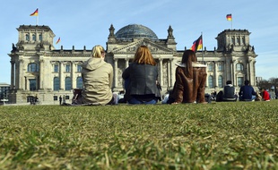 Vue extérieure du Reichstag à Berlin en mars 2017.