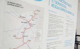 La carte du tracé du Réseau Express Grand Lille.
