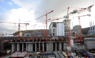 Le chantier de l'EPR de Flamanville le 26 novembre 2009.
