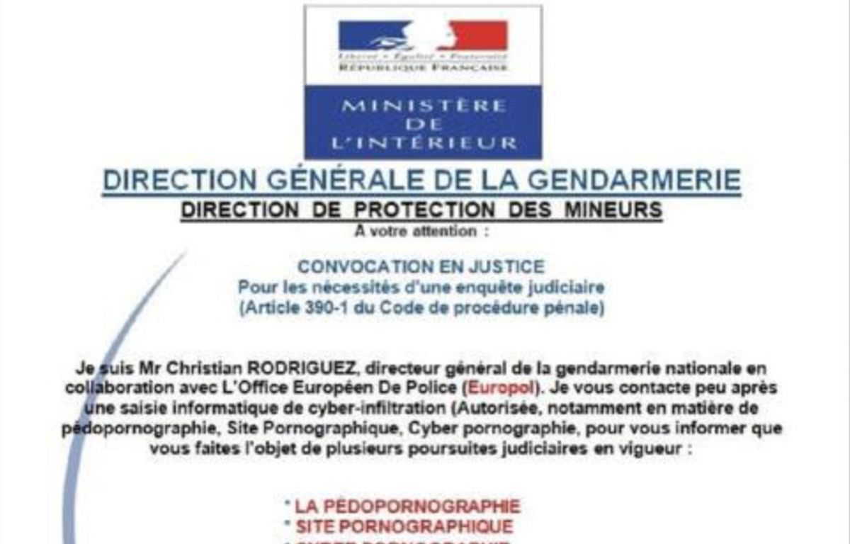 Phishing « Vous faites l’objet de poursuites »… Fin de partie pour les escrocs à la fausse