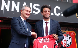 Le président du Stade Rennais Olivier Létang, ici en présence de Clément Grenier.