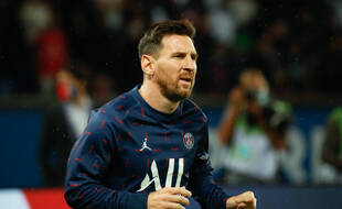 Lionel Messi lors du match entre le PSG et l'OL, au Parc des princes le 19 septembre 2021.