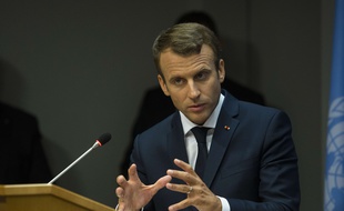 Emmanuel Macron à l'ONU le 19 septembre 2017.