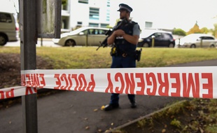 Un cordon de sécurité après les attentats de Christchurch.