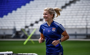 Ici à l'entraînement en juin au Parc OL, Ada Hegerberg a vécu une année 2020 quasiment blanche, en raison de deux grosses blessures.