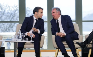Emmanuel Macron et François Bayou récemment à Pau.