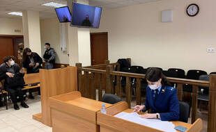 Une photo du tribunal lors du procès en appel d'Alexeï Navalny le 29 avril 2021.
