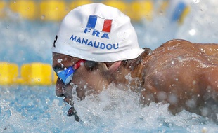 Florent Manaudou aux championnats du monde de natation le 2 août 2015.