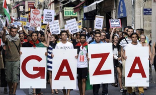 Manifestation pro-palestinienne à Montpellier le 23 juillet.