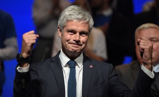 Laurent Wauquiez, lors d'un meeting pour les européennes.