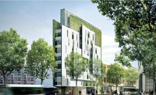 Une résidence étudiante porte de Vanves (1), des logements mixtes rue de Lourmel, dans le 15e (2), une crèche quai de la Charente, dans le 19e (3), et un quartier de la ZAC Clichy-Batignolles (4) comportant des appartements, des commerces et des jardins.