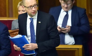 Le Premier ministre ukrainien Arseni Iatseniouk le 11 décembre 2015 au Parlement à Kiev