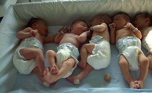 Bébés à la maternité.